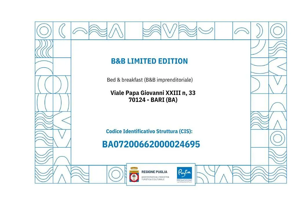 ** Bed & Breakfast B&B Limited Edition Bari Italy